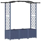 vidaXL Hochbeet mit Rankgitter und Dach 164 x 40 x 142 cm Grau