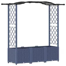 vidaXL Hochbeet mit Rankgitter und Dach 164 x 40 x 142 cm Grau