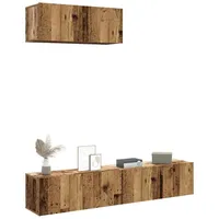 VidaXL 3-tlg. TV-Schrank-Set Wandmontage Altholz-Optik Holzwerkstoff