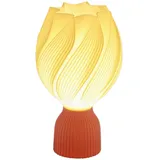 Homcom - Tischlampe, led Tischleuchte mit 3D-Druck blütenähnlichen Lampenschirm, Nachttischlampe für Wohnzimmer, Spielzimmer, Weiß