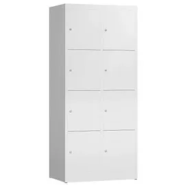 Classix Schließfachschrank signalweiß X-523427, 8 Schließfächer 80,0 x 50,0 x 180,0 cm