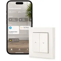 Eve Shutter Switch (Apple Home) - Smarte Rollladensteuerung mit integrierten Zeitplänen, Adaptive Beschattung, Siri-Sprachsteuerung, Zeitschaltuhr, Fernzugriff, keine Bridge nötig, Bluetooth/Thread