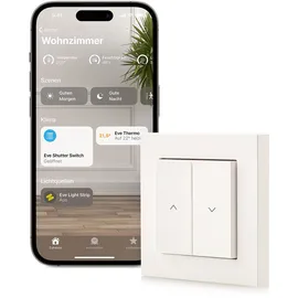 Eve Shutter Switch (Apple Home) - Smarte Rollladensteuerung mit integrierten Zeitplänen, Adaptive Beschattung, Siri-Sprachsteuerung, Zeitschaltuhr, Fernzugriff, keine Bridge nötig, Bluetooth/Thread