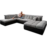 DOMO collection Wohnlandschaft »Moric«, im XXL-Format, wahlweise mit Bettfunktion und Armlehnenverstellung, inklusive loser Zierkissen, frei im Raum stellbar