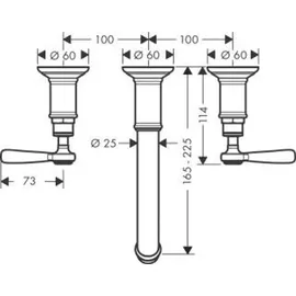 Hansgrohe Montreux 3-Loch Waschtischarmatur Edelstahl Optic