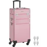 Kosmetikkoffer Trolley 3-in-1 Schminkkoffer pastellrosa