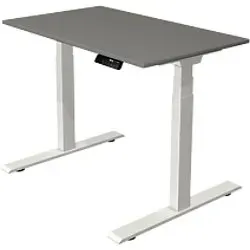 Kerkmann Elektronisch Höhenverstellbar Sitz-Stehschreibtisch + Gratis Kabelkanal Rechteckig T-Fuß 1,000 (B) x 600 (T) x 1,270 (H) mm Spanplatte Melamin Stahl