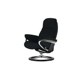 Stressless Relaxsessel Leder 79 x 103 x 73 cm Schwarz mit Hocker