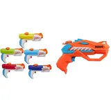 Der Nerf Super Soaker Piranha Multipack enthält 5 Piranha Wasserblaster & Nerf Super Soaker DinoSquad Raptor-Surge Water Blaster, Trigger-Fire Soakage for Outdoor Summer Water Games, Multicolor,F2795