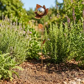 Harms Import Gartenstecker Dekofigur H 99,5 cm Bronze