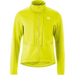 Fahrradjacke GONSO "ADVENTURE JACKET SOFTSHELL M", Herren, Gr. 5XL, gelb (neongelb), 100% Polyester, Rundhals, Langarm, Jacken, Herren Softshell-Jacke, Radjacke slim fit