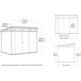 KETER Cortina 9x7 2,79 x 2,18 x 2,26 m schiefergrau