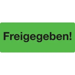 König Werbeanlagen Papieretikett, Freigegeben! - Rolle à 100 Stk - 50x20 mm Papier selbstklebend