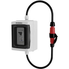 Doktorvolt Adapter 230V Stecker auf 230V Kupplung mit Sicherung C16 1P Doktorvolt DV-2513-AZ-230V