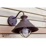 FARO Außenwandleuchte Glas Metall 26,0 cm dimmbar rostbraun