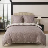 WUMIUER Pflanze Bettwäsche 240x220 3teilig Bettbezug - Kariert Blatt Wendebettwäsche Bettwäsche-Set 240 x 220 cm und 2 Kissenbezüge 80x80cm mit Reißverschluss Weich Leicht Bettwaren