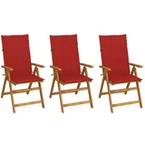 vidaXL Klappbare Gartenstühle 38,5 x 51 x 33 cm braun 3 St.