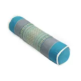 Handelsturm Thaikissen Nackenrolle 50x13 mit Füllung aus Kapok Yoga Bolster Yogakissen Rolle Feste Kissenrolle (Thaimuster blau)