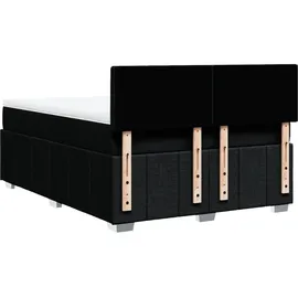 vidaXL Boxspringbett mit Matratze Schwarz 140x200 cm Stoff
