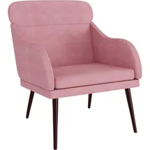 vidaXL Sessel Rosa Samt 63,6 x 76 x 80 cm Rosa