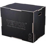 Vevor 3-in-1-Plyometrische Sprungbox 30/24/20-Zoll-Plyobox, Sprungkasten Sprungkiste 204 kg Tragfähigkeit, Fitnessübungs-Step-Up-Box für Heimtraining, Sprungkrafttraining Schwarz Einstellbare Höhe