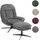 Mendler Relaxsessel HWC-P32 Chenille 80 x 96 x 80 cm Grau mit Hocker