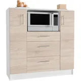 VCM Buffet Esilo 109 x 40 x 110 cm Weiß, Sonoma Eiche