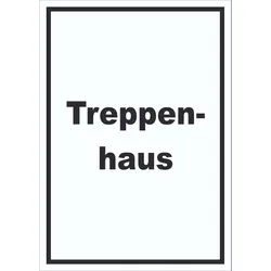 Treppenhaus Schild mit Text Stufen steigen hochkant A1 (594x841mm)