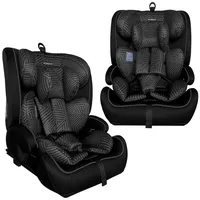 XOMAX HC02S Kindersitz ISOFIX 9–36 kg | ECE R129 i-Size | Gruppe 1/2/3 mit 5-Punkt-Gurt & Top Tether | mitwachsender Auto-Kindersitz höhenverstellbar, Sitzerhöhung (Streifen-Schwarz-Weiß)