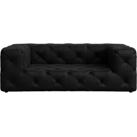 Home Affaire 2-Sitzer HOME AFFAIRE "FOLLINA", schwarz, B:193cm H:71cm T:100cm, 100% Polyester, Sofas, 2-Sitzer Sofa mit klassischer Chesterfield-Knopfheftung