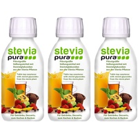 steviapura - Stevia flüssig Tafelsüße 3 x 150ml - OHNE FRUCTOSE - Natürlicher flüssiger Zuckerfreier Zuckerersatz ohne Kalorien, Veganer GMO-freier flüssig Stevia Süßstoff mit Steviolglycosiden aus Stevia Blättern der Steviapflanze