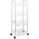 vidaXL Aufbewahrungswagen 4 Etagen Transparent 37x28x95 cm Acryl