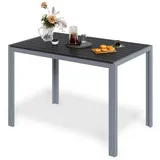 TLGREEN Gartentisch Aluminiumrahmen Quadratisch (110x70cm WPC Balkontisch Wetterfest, Rechteckiger Terrassentisch, Esstisch Outdoor, 1 Tisch), Hitze- und Wetterbeständig, rutschfest, Brettbreite 6.5cm grau 70 cm