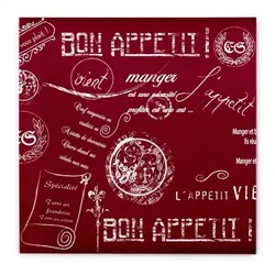 MANK Serviette Airlaid Script in Bordeaux, 40 x 40 cm, 50 Stück  - Bon Appetit Wein