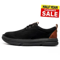 Hush Puppies Baylor Herren Lederschuhe Freizeit-Sneaker Schnürschuhe Schwarz