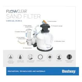 BESTWAY Flowclear Sandfilteranlage 11.355 l/h  500 W