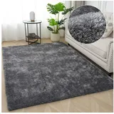 bruno banani Teppich »Dana Teppich, besonders weich und kuschelig, Kundenliebling«, rechteckig, 30 mm Höhe, uni, Mikrofaser Teppiche, Wohnzimmer, Schlafzimmer, Esszimmer, 777695-3 grau 30 mm