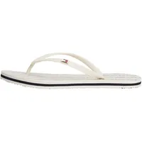 Tommy Hilfiger Damen Flip Flops Strap Beach Sandals mit Logo, Elfenbein (Ivory), 40