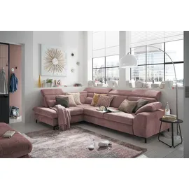 Set One by Musterring Ecksofa, famosa wine, SET ONE BY MUSTERRING, Sofas, B/H/T: 317cm x 86cm x 220cm, Flachgewebe, Armlehne rechts, Sitztiefenverstellung,Kopfteilverstellung,Ohne Bettfunktion,Ohne Schubkasten, 100% Polyester, Ecksofa, Kaltschaumpolsterung, Flachgewebe, whlw.