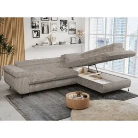 MKS Meble Eckcouch Cord 2-Sitzer Grau