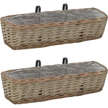 vidaXL Balkon-Blumentöpfe 60 x 18 x 13 cm braun 2 St.