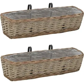 vidaXL Balkon-Blumentöpfe 60 x 18 x 13 cm braun 2 St.