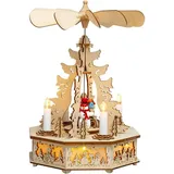 SIKORA Weihnachtspyramide mit LED Beleuchtung und elektrischem Antrieb Pyramide Deko - P31