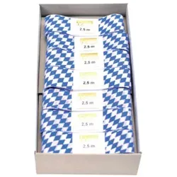 Zierband Raute 25mmx2,5m ws/bl 1472025871525