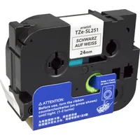 Ampertec P-Touch Band kompatibel zu TZe-SL251 schwarz auf weiß