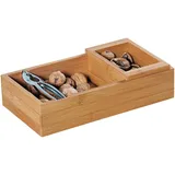 KESPER Nussknacker Nussschale Bambus Edelstahl B 30 x T 16 x H 7,5 cm