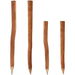 5 Holzpfosten für Staketenzaun 1,05m I Durchmesser 5-6cm I Zaunpfosten aus Hasel...