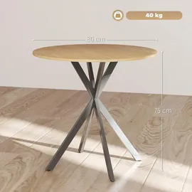 Homcom Küchentisch 80 x 75 x 80 cm braun