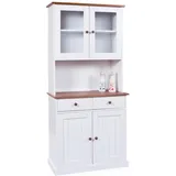 Interlink Buffetschrank Westerland Kiefer Massivholz 90 x 191 x 45 cm Weiß