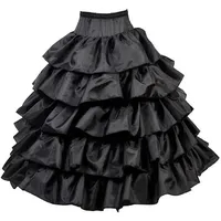 Linghe Weiß Reifrock Brautkleid Lang A-Linie Petticoat Rockabilly Barock Kleid Unterröcke für Hochzeit Ball Quinceanera Kleid (Schwarz) - Einheitsgröße